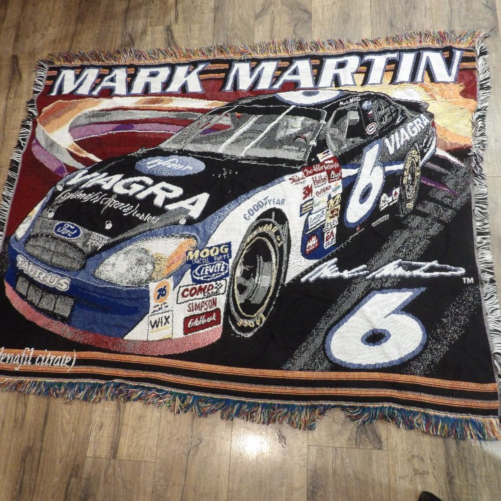 + The Northwest Co Mark Martin #6 Goodyear Nascar Throw Blanket